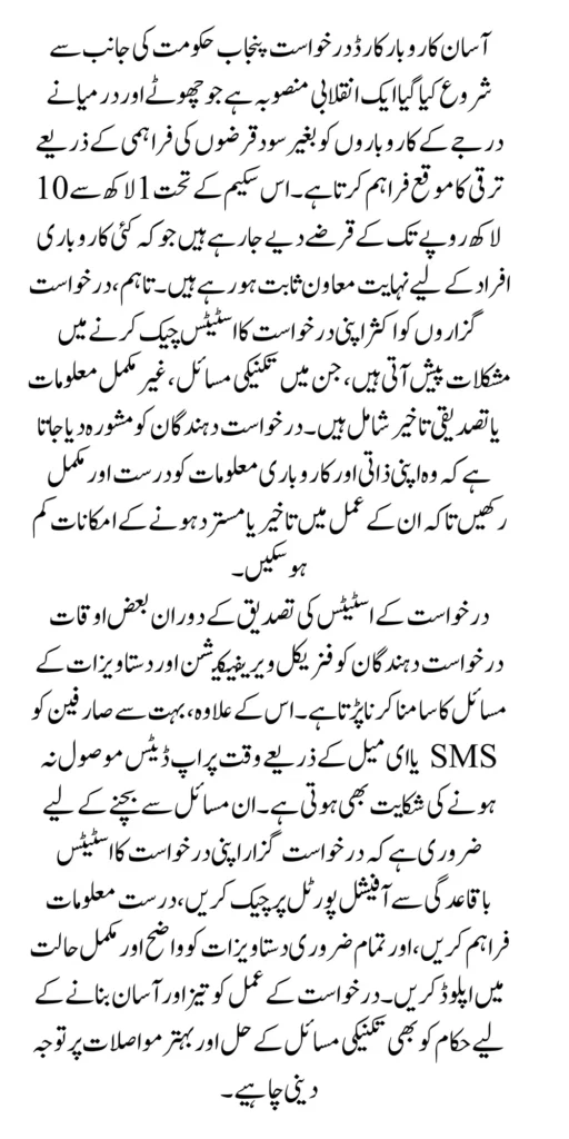 Hot News: Common Issues with the Asaan Karobar Card Application Status 2025