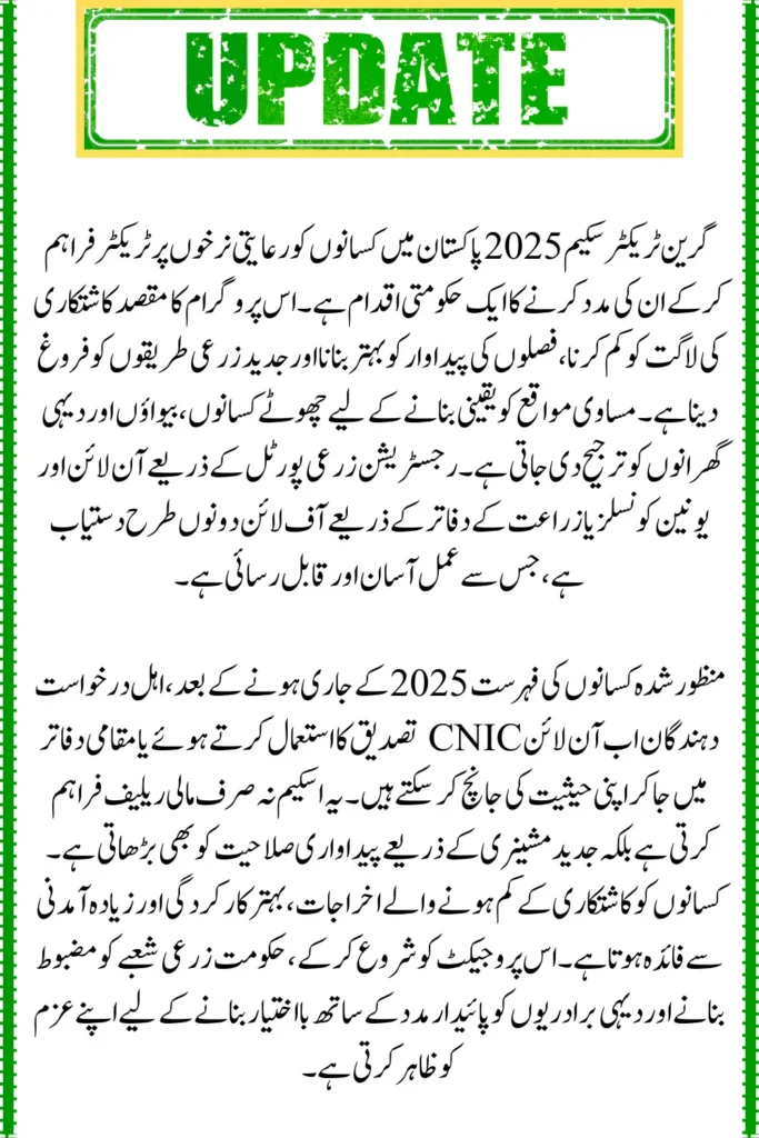 Green Tractor Scheme 2025, Approved Farmers List Released, Complete Details
