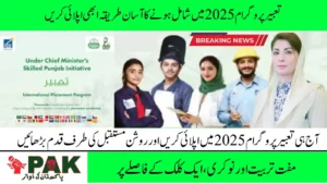 CM Punjab Tabeer Program 2025 Digital Entry Form with Official PSDF Portal Guide