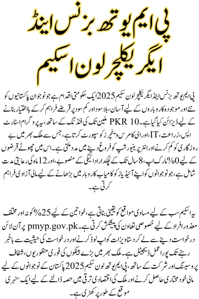 PM Youth Business & Agriculture Loan Scheme 2025 – Apply Online to Get Up to 7.5 Million for Your Dream Project