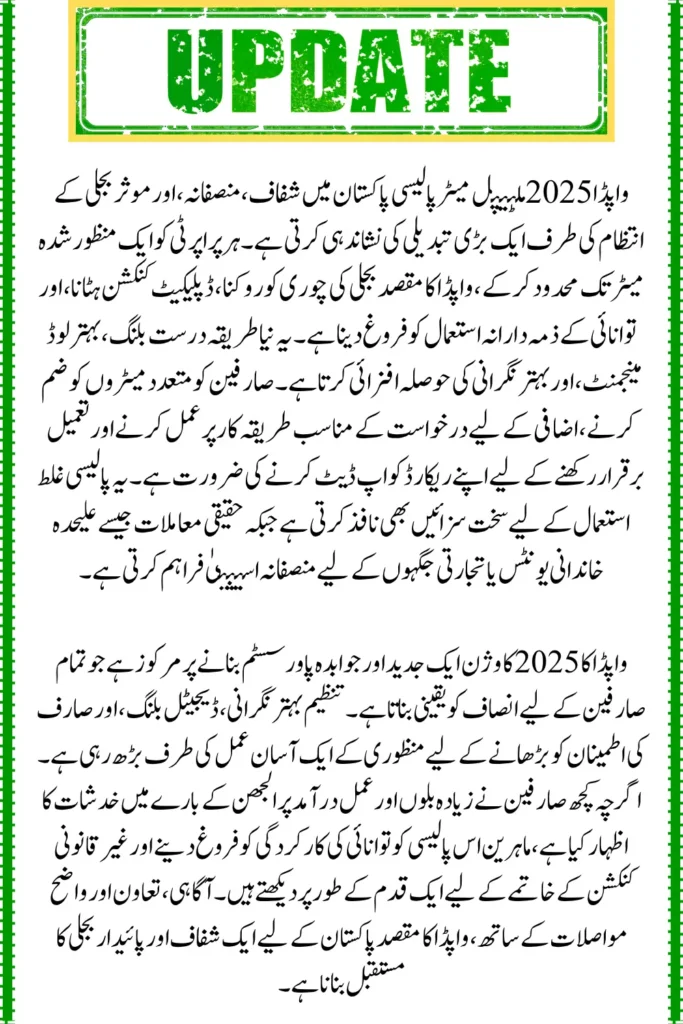 WAPDA’s New 2025 Policy on Multiple Electricity Meters: What You Need to Know Now
