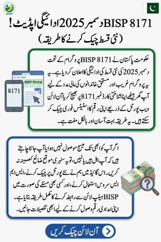 BISP 8171 December 2025 Payment Update, Lookup New Installment Online